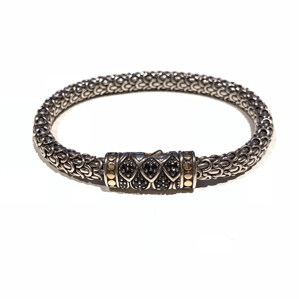 John Hardy Silver Bracelet with Gold-Accent Cylinder